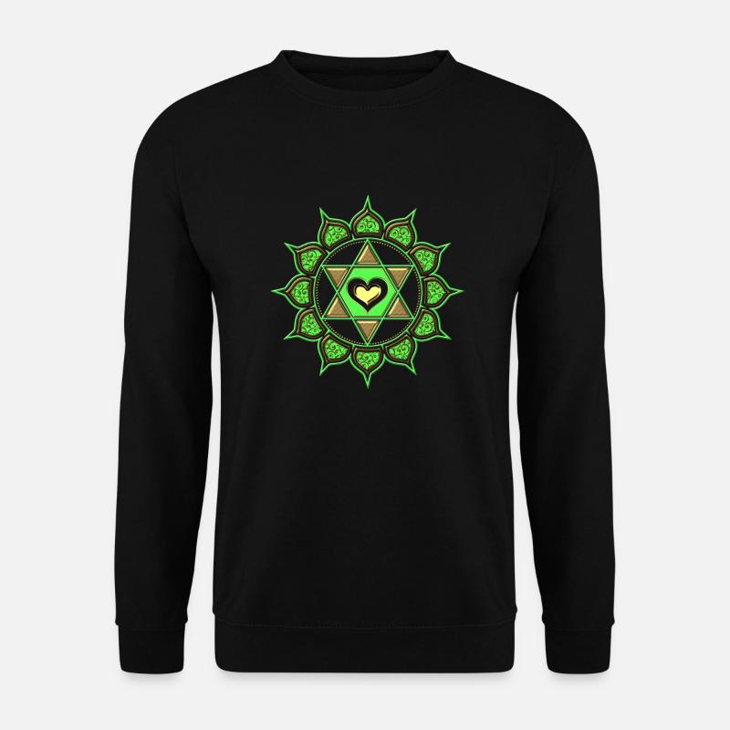 Herz Chakra, Anahata, Zentrum der Liebe Buddhismus - Unisex Pullover - Schwarz