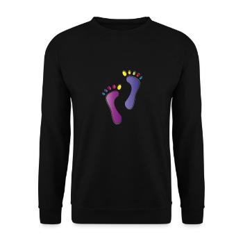 Füße Fußpur Logo Fußpflege Wellness - Unisex Pullover - Schwarz - Vorne - Alina (178cm) & Michal (187cm)