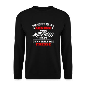 keine Ahnung vom AUTOCROSS - Unisex Pullover - Schwarz - Vorne - Alina (178cm) & Michal (187cm)