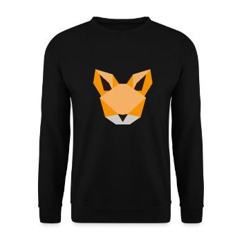 Polygon Fuchs Vektorgrafik - Unisex Pullover - Schwarz - Vorne - Alina (178cm) & Michal (187cm)