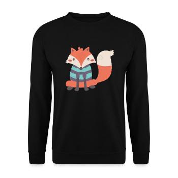 Sweet fox with Ringelpulli - Unisex Sweatshirt - black - Front - Alina (178cm) & Michal (187cm)