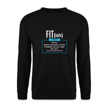 Drôle de fit - ish fitness d’exercice cadeau - Sweat-shirt Unisexe - noir - Devant - Alina (178cm) & Michal (187cm)
