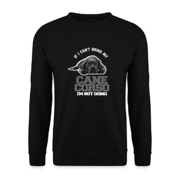 Cane Corso Hund Hündchen Hunderasse Geschenk Idee - Unisex Pullover - Schwarz - Vorne - Alina (178cm) & Michal (187cm)