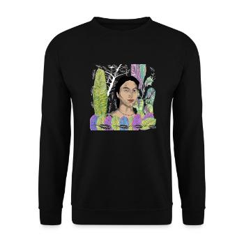 portrait of a women - Unisex Sweatshirt - black - Front - Alina (178cm) & Michal (187cm)