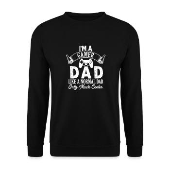 4 I am a Gamer Dad - Gamer Dad - Unisex Sweatshirt - black - Front - Alina (178cm) & Michal (187cm)