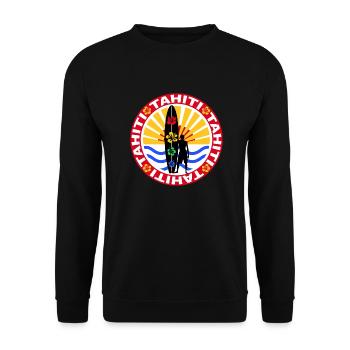 tahiti surfing design - Unisex Sweatshirt - black - Front - Alina (178cm) & Michal (187cm)