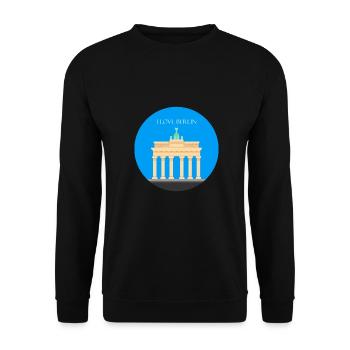 I love Berlin - Unisex Sweatshirt - black - Front - Alina (178cm) & Michal (187cm)