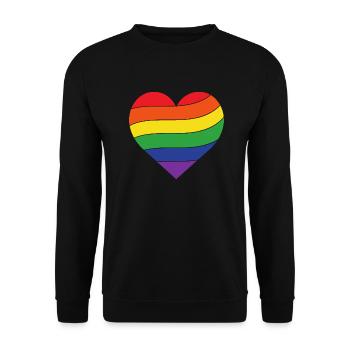 Regenbogen Herz | Pride - Unisex Pullover - Schwarz - Vorne - Alina (178cm) & Michal (187cm)