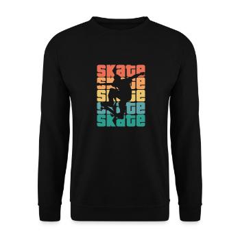 Skate Retro - Skater - Skateboard - Skateboarder - Sweat-shirt Unisexe - noir - Devant - Alina (178cm) & Michal (187cm)