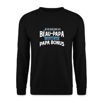 Papa bonus cadeau - Sweat-shirt Unisexe - noir - Devant - Alina (178cm) & Michal (187cm)