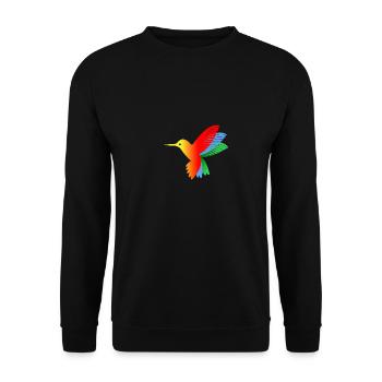 Hummingbird Kolibri bunt - Unisex Pullover - Schwarz - Vorne - Alina (178cm) & Michal (187cm)