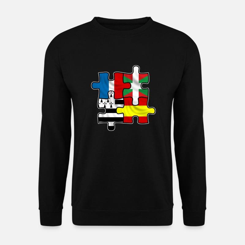 Puzzle Euskadi breizh - Unisex Pullover - Schwarz