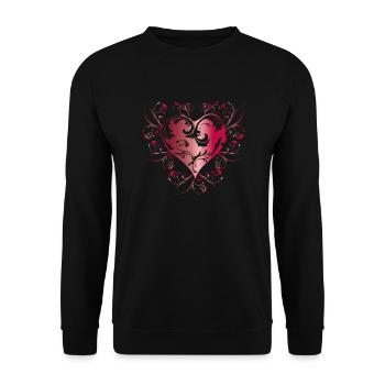 heart red - Unisex Pullover - Schwarz - Vorne - Alina (178cm) & Michal (187cm)