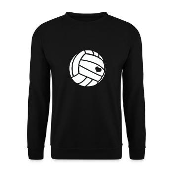 I love Volleyball - Handball / Herz / Geschenk - Unisex Pullover - Schwarz - Vorne - Alina (178cm) & Michal (187cm)