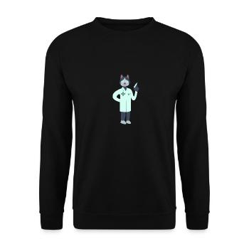 Dogtor Doktor Hund Geschenkidee - Unisex Pullover - Schwarz - Vorne - Alina (178cm) & Michal (187cm)