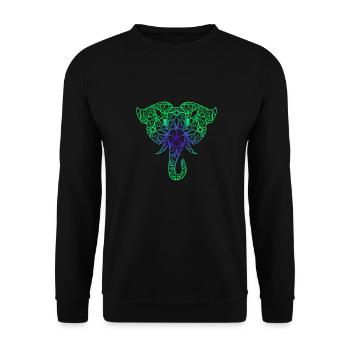 Idée de cadeau coloré de l'éléphant de l'Inde - Sweat-shirt Unisexe - noir - Devant - Alina (178cm) & Michal (187cm)
