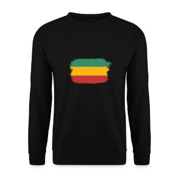 Cannabis Rasta Reggae Hanf Kiffen Geschenk - Unisex Pullover - Schwarz - Vorne - Alina (178cm) & Michal (187cm)
