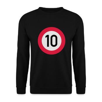 verkehrsschild_10_f3 - Unisex Pullover - Schwarz - Vorne - Alina (178cm) & Michal (187cm)