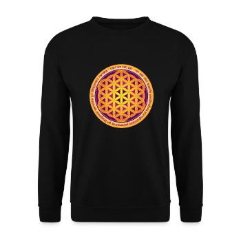 flower_of_life_osiristempel_2moola_stick - Unisex Pullover - Schwarz - Vorne - Alina (178cm) & Michal (187cm)