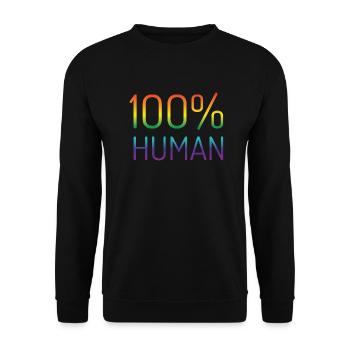 100% humain dans les couleurs de l'arc-en-ciel - Sweat-shirt Unisexe - noir - Devant - Alina (178cm) & Michal (187cm)