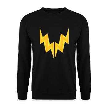 2 blitze stromschlag gefahr schild blitz symbol ka - Unisex Pullover - Schwarz - Vorne - Alina (178cm) & Michal (187cm)