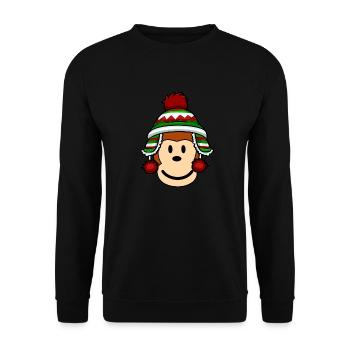 Christmas Monkey - Unisex Sweatshirt - black - Front - Alina (178cm) & Michal (187cm)