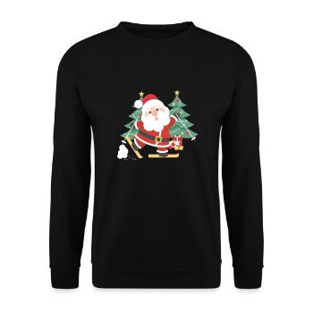 Ski Noël Nikolaus Arbres de Noël - Sweat-shirt Unisexe - noir - Devant - Alina (178cm) & Michal (187cm)