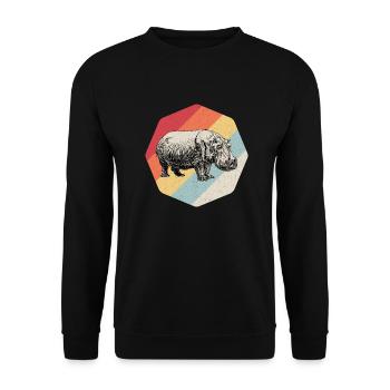 Hippopotame Hippopotame Hippopotame Cadeau Hippopotame - Sweat-shirt Unisexe - noir - Devant - Alina (178cm) & Michal (187cm)