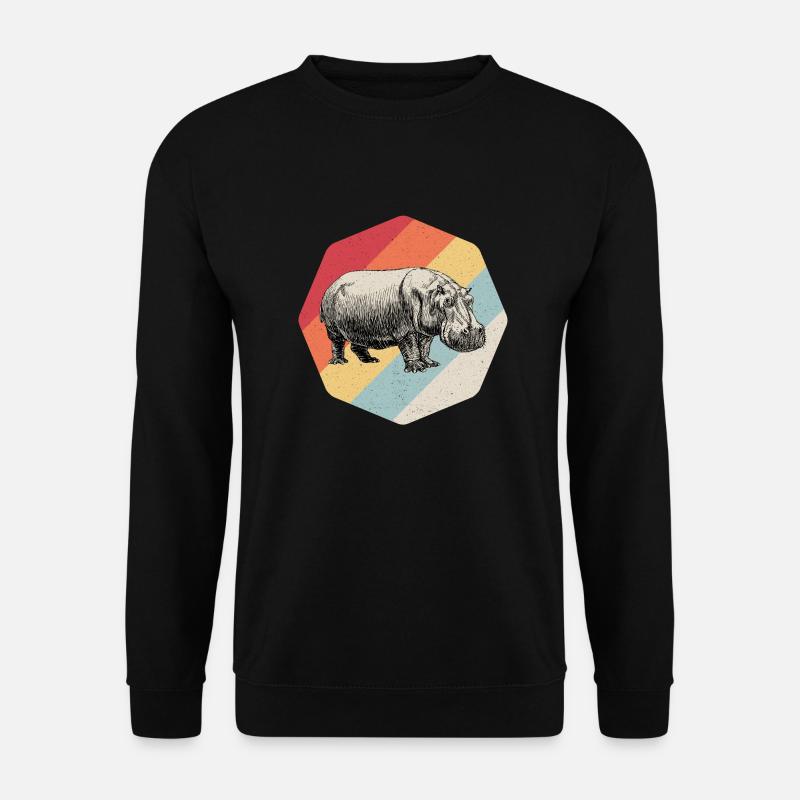 Nilpferd Hippo Hippopotamus Flusspferd Geschenk - Unisex Pullover - Schwarz
