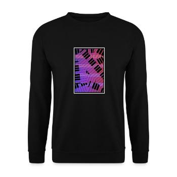 Piano piano clavier cadeau pianiste musicien - Sweat-shirt Unisexe - noir - Devant - Alina (178cm) & Michal (187cm)