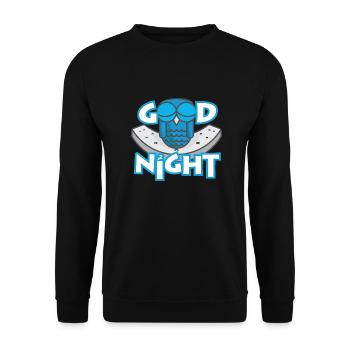 Good night owl close eyes relaxed - Unisex Sweatshirt - black - Front - Alina (178cm) & Michal (187cm)