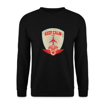 Pilot Luftfahrzeugführer Flugzeug Jet Geschenk - Unisex Pullover - Schwarz - Vorne - Alina (178cm) & Michal (187cm)