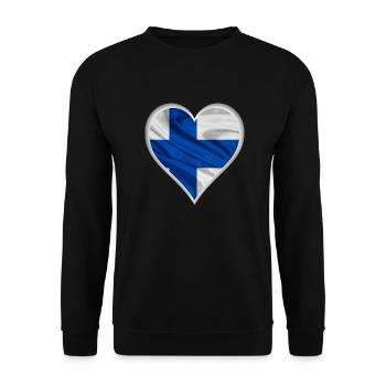 Finnland Herz Design - Unisex Pullover - Schwarz - Vorne - Alina (178cm) & Michal (187cm)