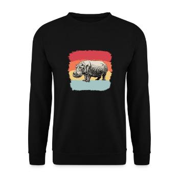 Nilpferde - Unisex Pullover - Schwarz - Vorne - Alina (178cm) & Michal (187cm)