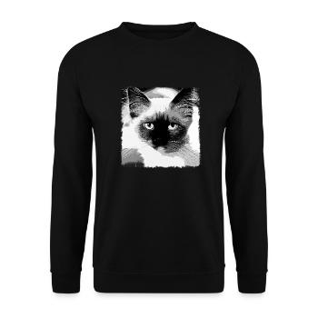 gxp heilige birma katze blaue augen vektor k sw - Unisex Pullover - Schwarz - Vorne - Alina (178cm) & Michal (187cm)