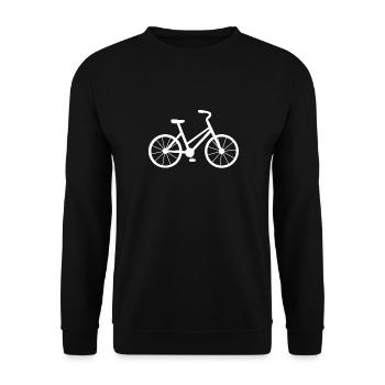 Fahrrad weiss - Unisex Pullover - Schwarz - Vorne - Alina (178cm) & Michal (187cm)