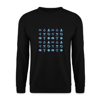 Anchor Water Seagull Ship T-Shirt Gift Idea - Unisex Sweatshirt - black - Front - Alina (178cm) & Michal (187cm)