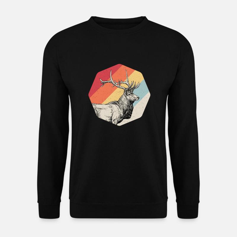 Hirsch Geweih Jäger Jagd Geschenk - Unisex Pullover - Schwarz