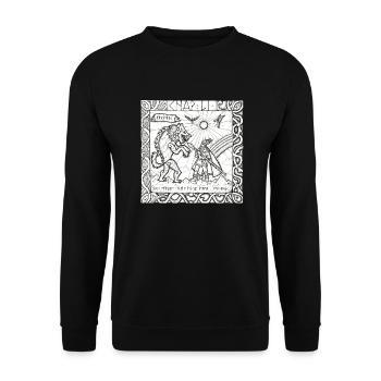 Le Dieu Odin contre le loup Fenrir - Sweat-shirt Unisexe - noir - Devant - Alina (178cm) & Michal (187cm)