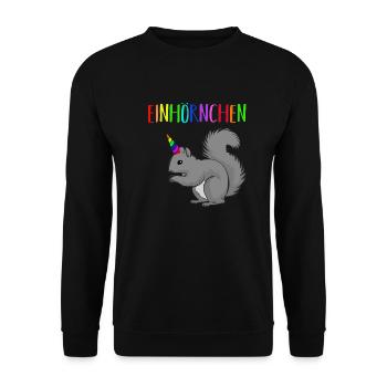 Einhörnchen - Unisex Pullover - Schwarz - Vorne - Alina (178cm) & Michal (187cm)