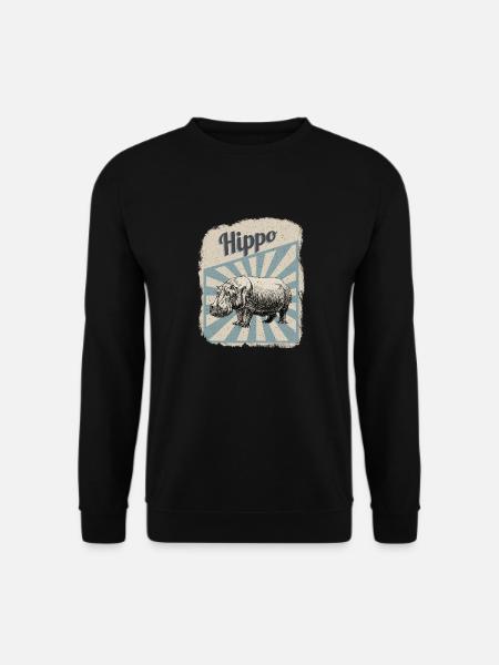 Hippos Nilpferde Flusspferde Hippopotamus Geschenk - Unisex Pullover - Schwarz