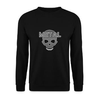 Metal Skull Totenkopf - Unisex Pullover - Schwarz - Vorne - Alina (178cm) & Michal (187cm)