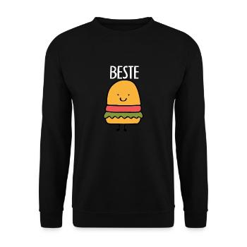 Best Friends, Best Friends, Partner Shirt, Burgers - Unisex Sweatshirt - black - Front - Alina (178cm) & Michal (187cm)