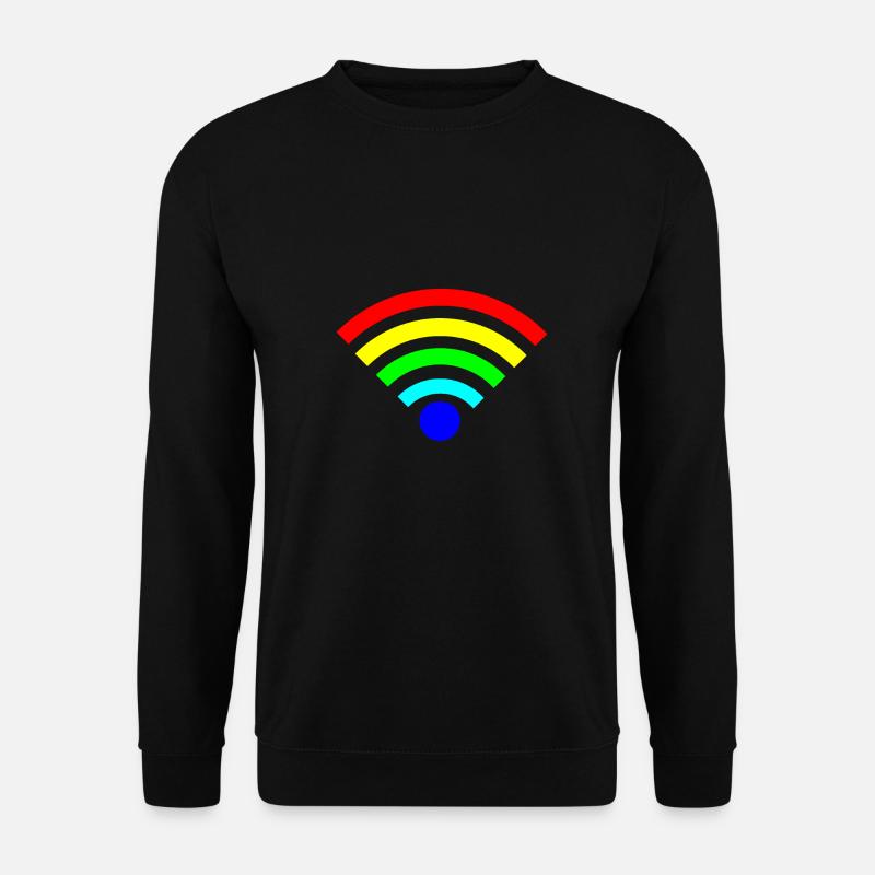 Regenbogen WLAN bunt - Unisex Pullover - Schwarz