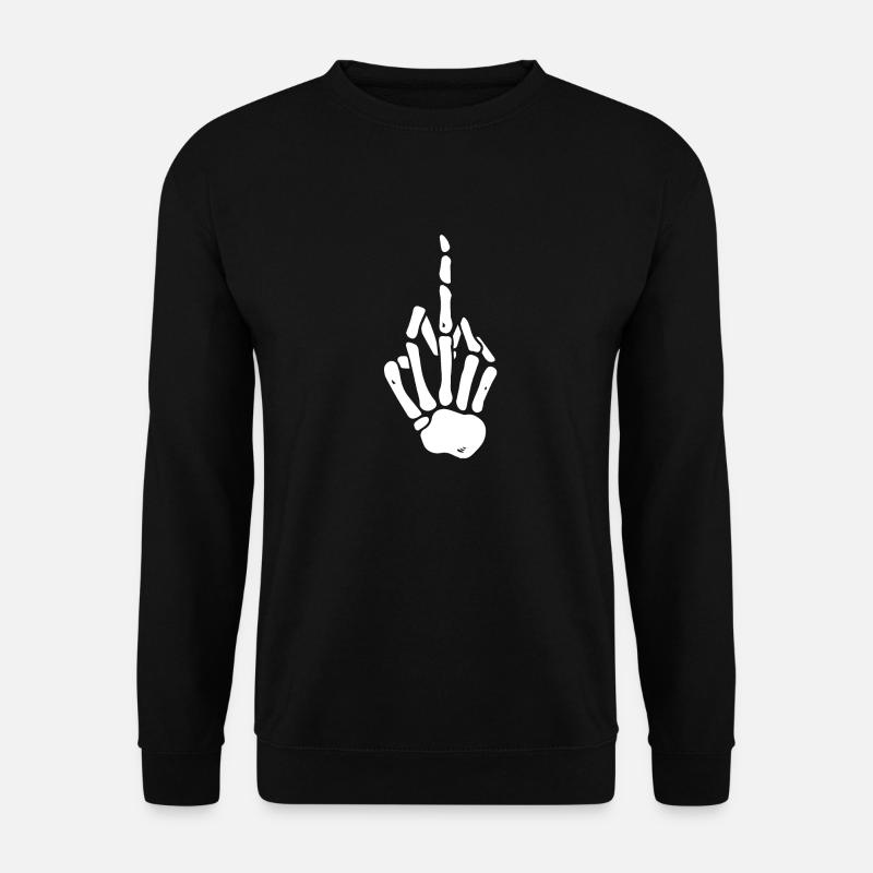 Mittelfinger Skelett - Unisex Pullover - Schwarz