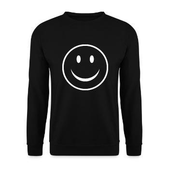Smiley - Unisex Sweatshirt - black - Front - Alina (178cm) & Michal (187cm)