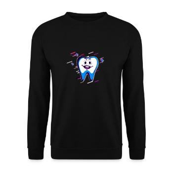 Tooth calcified 80's Retro Violet - Unisex Sweatshirt - black - Front - Alina (178cm) & Michal (187cm)