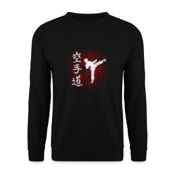 Rising Karatédo - Unisex Sweatshirt - black - Front - Alina (178cm) & Michal (187cm)