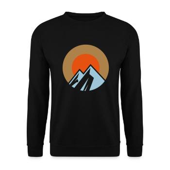 Berge und Sonne - Unisex Pullover - Schwarz - Vorne - Alina (178cm) & Michal (187cm)