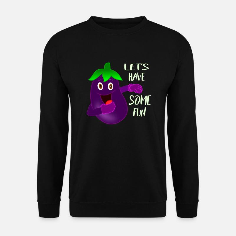 Funny eggplant is having fun - Unisex Sweatshirt - black